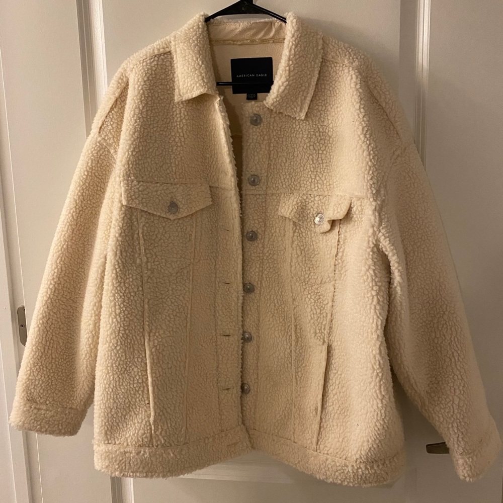 American Eagle Sherpa Button Up